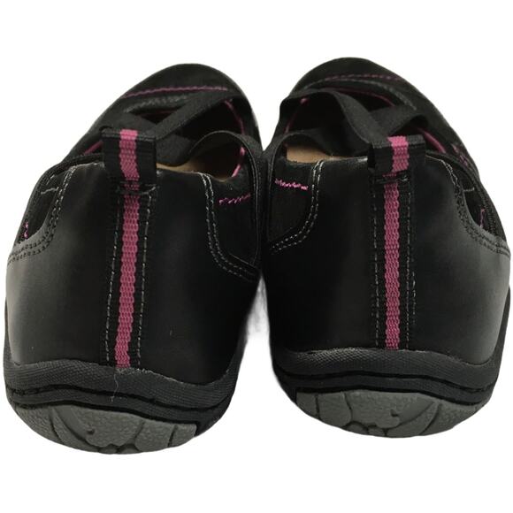 Earth Origins Shoes Arleen Slip-Ons Leather Black Cross Strap‎ Flats Women's 7.5 - Picture 3 of 10